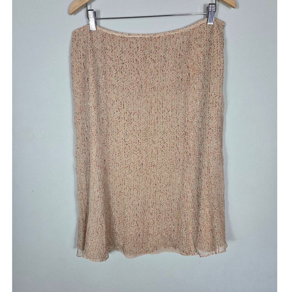 Talbots Gold Silk Midi Skirt Size 16
